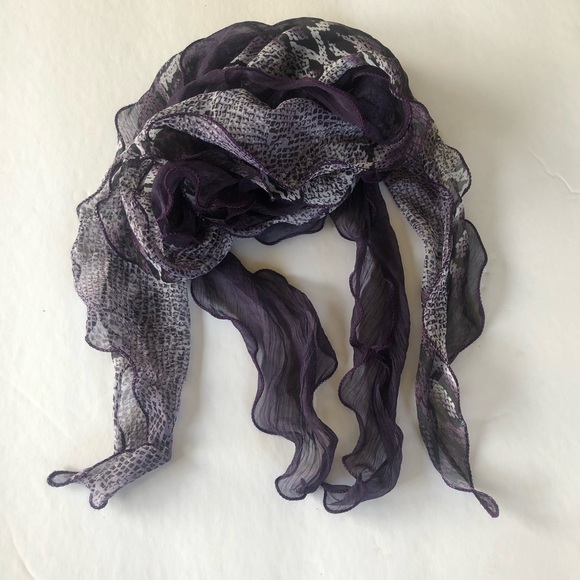 y2k Skinny Purple Snake Print Jellyfish Tentacle Scarf - Picture 5 of 5